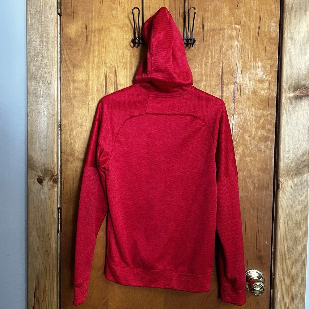 Adidas Climawarm Hoodie Mens Size Small Red Logo Hooded Sweatshirt‎